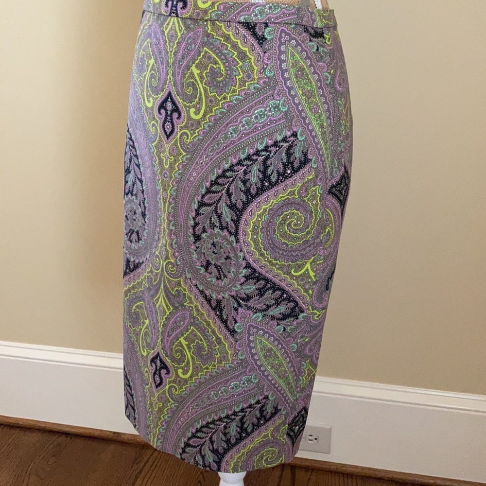 NWT J. Crew Paisley Pencil Skirt 6 - Picture 2 of 10
